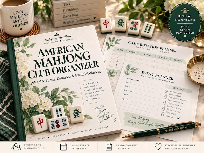 American Mahjong Club Organizer Etsy listing image