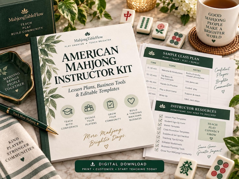 American Mahjong Instructor Kit live Etsy listing image