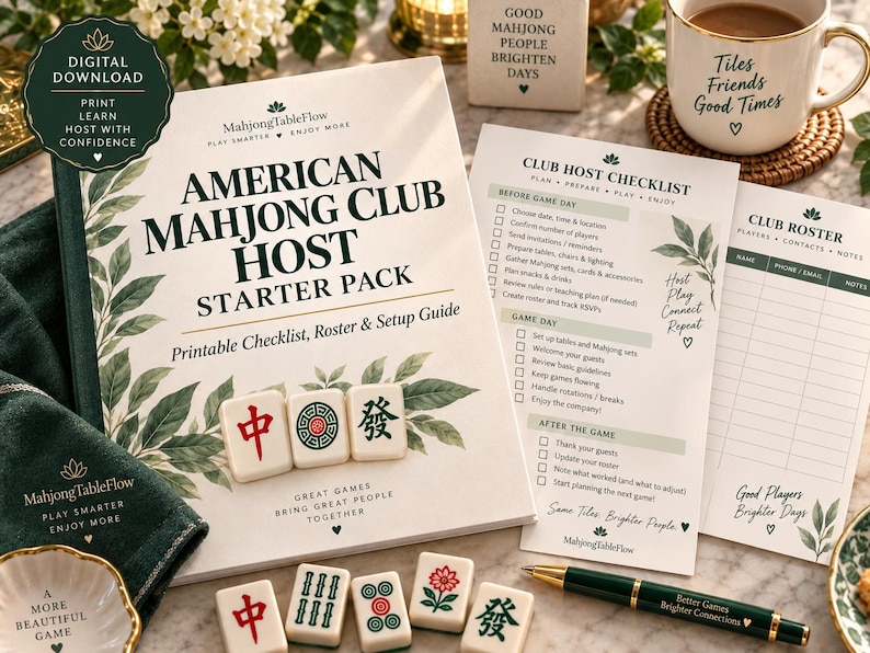 American Mahjong Club Host Starter Pack live Etsy listing image
