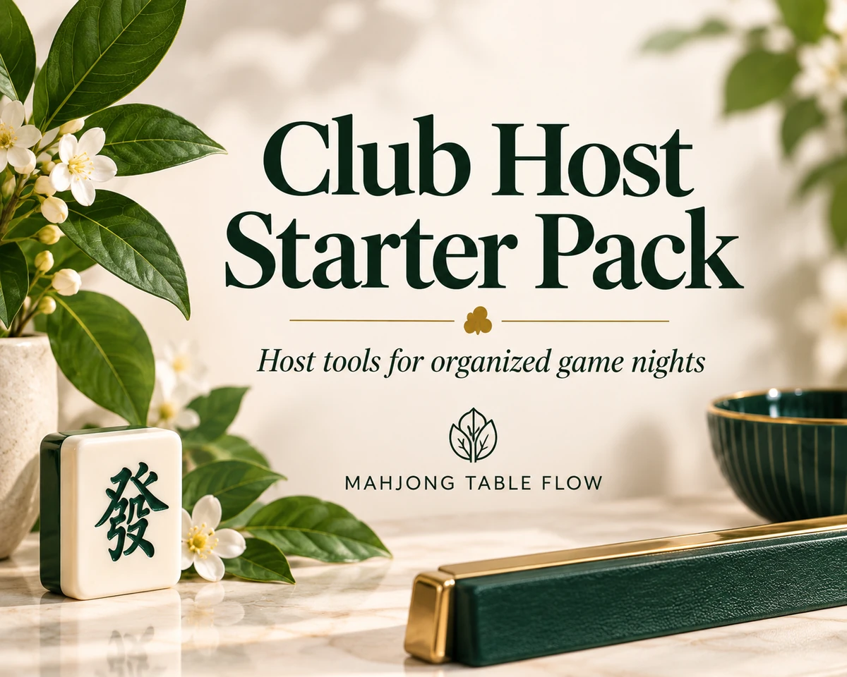 Club Host Starter Pack in the approved Mahjong Table Flow botanical artwork