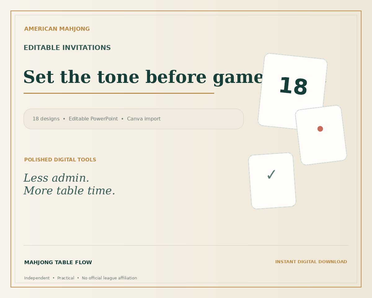 Editable Mahjong Invitations